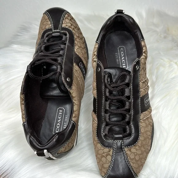 EUC Coach “Kelsie” signature logo in khaki, women's size 7.5 - Picture 5 of 11